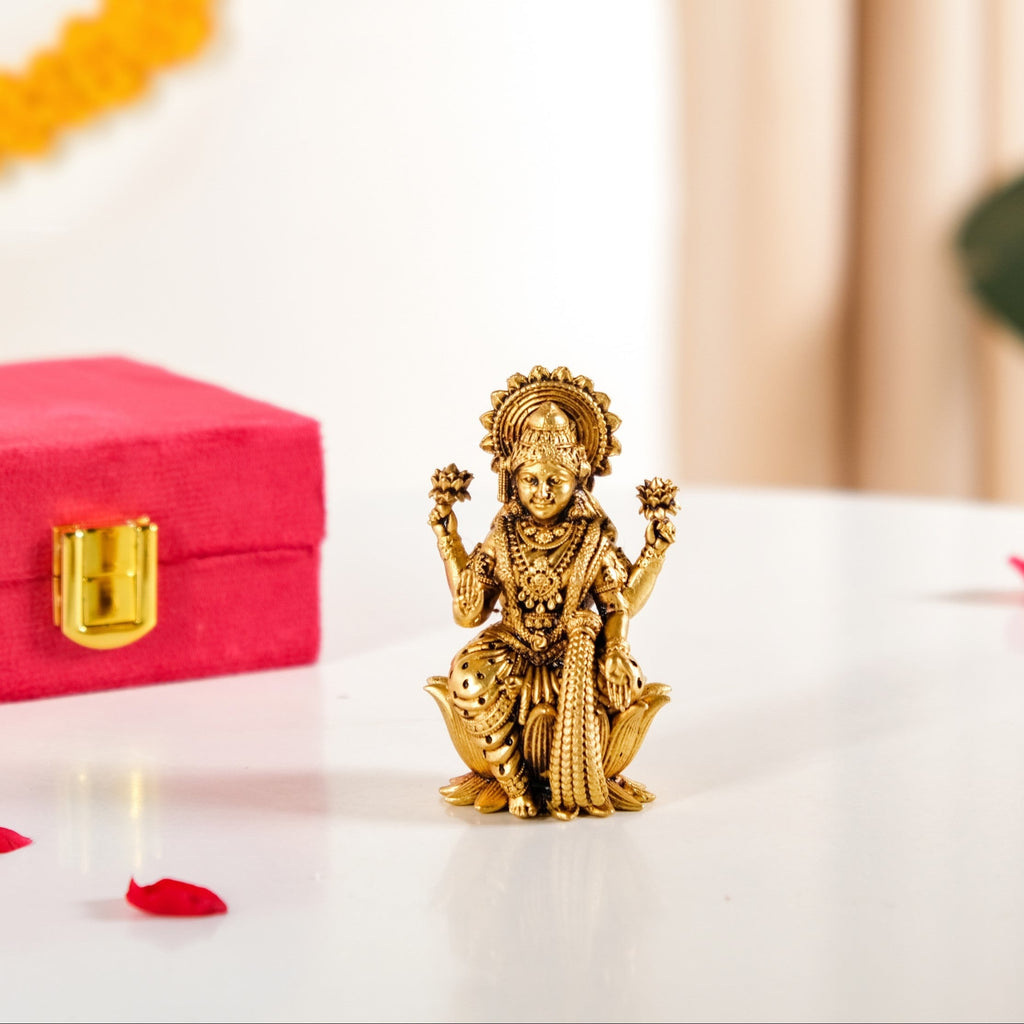 Pure Brass Lakshmi Idol 8cm