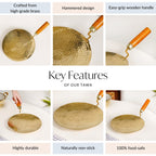 Pure Brass Tawa With Wooden Handle