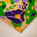 Purple Flower Field Coir Floor Mat 36x24 Inch