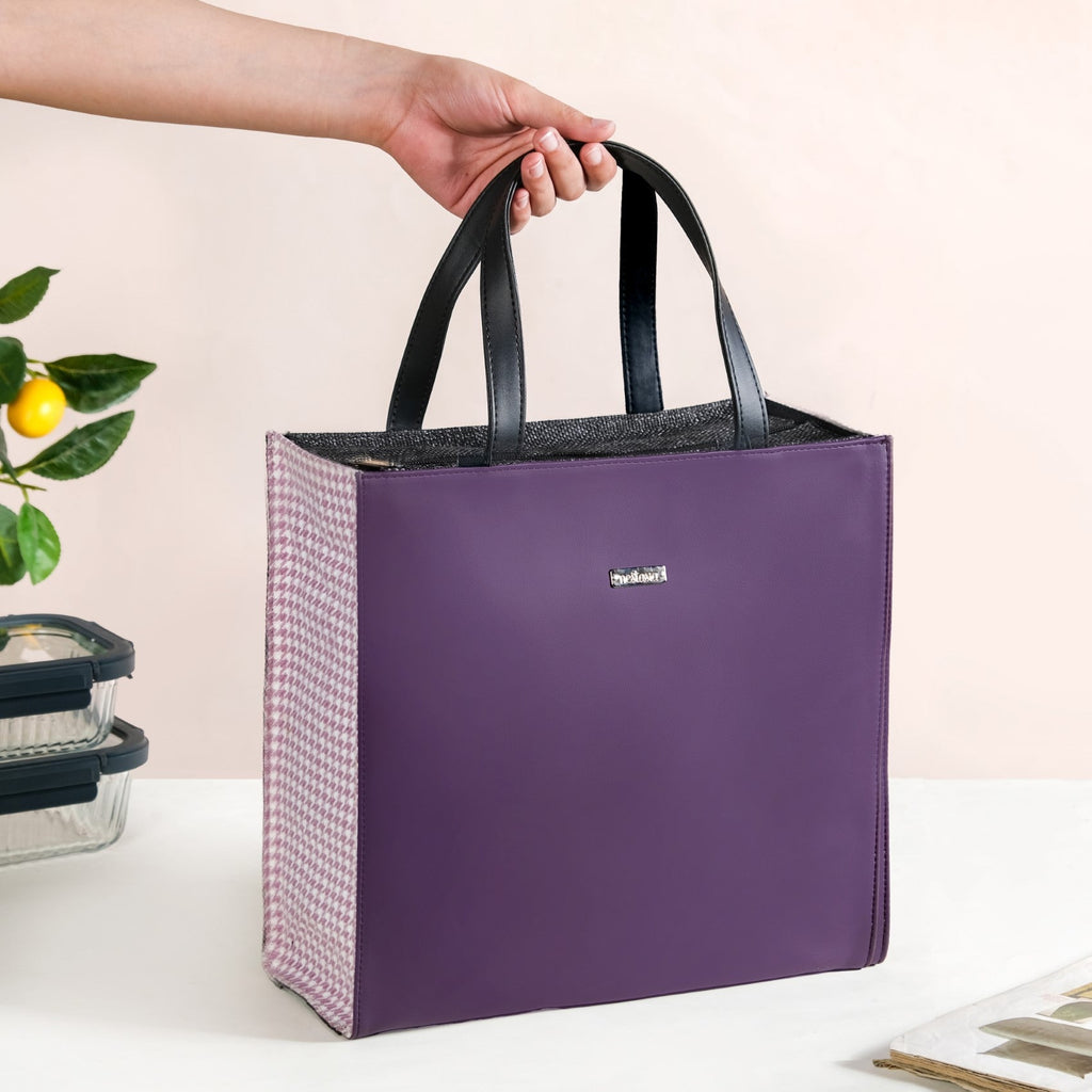 Purple Vegan Leather Lunch Bag