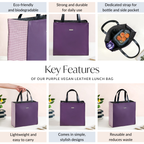 Purple Vegan Leather Lunch Bag