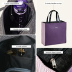 Purple Vegan Leather Lunch Bag