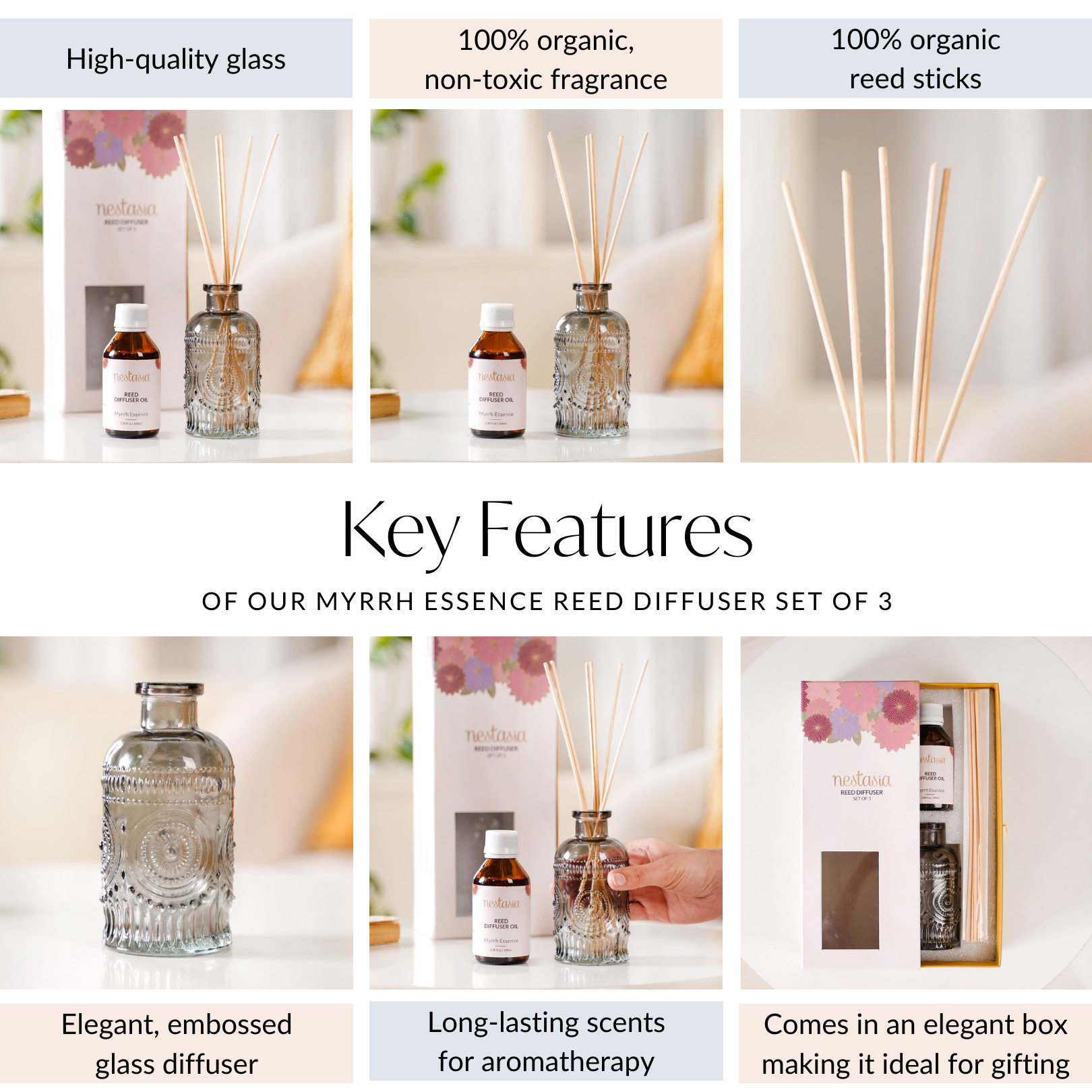 Myrrh Essence Reed Diffuser Set Of 3