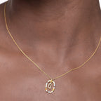 Colourful Stones Initial Necklace- 18k Gold Vermeil