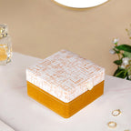 Quadrata Pattern Multi Section Jewellery Box With Mirror