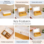 Quadrata Pattern Portable Jewellery Box With Mirror