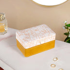Quadrata Pattern Portable Jewellery Box With Mirror