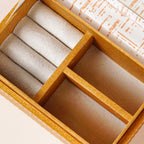 Quadrata Pattern Portable Jewellery Box With Mirror