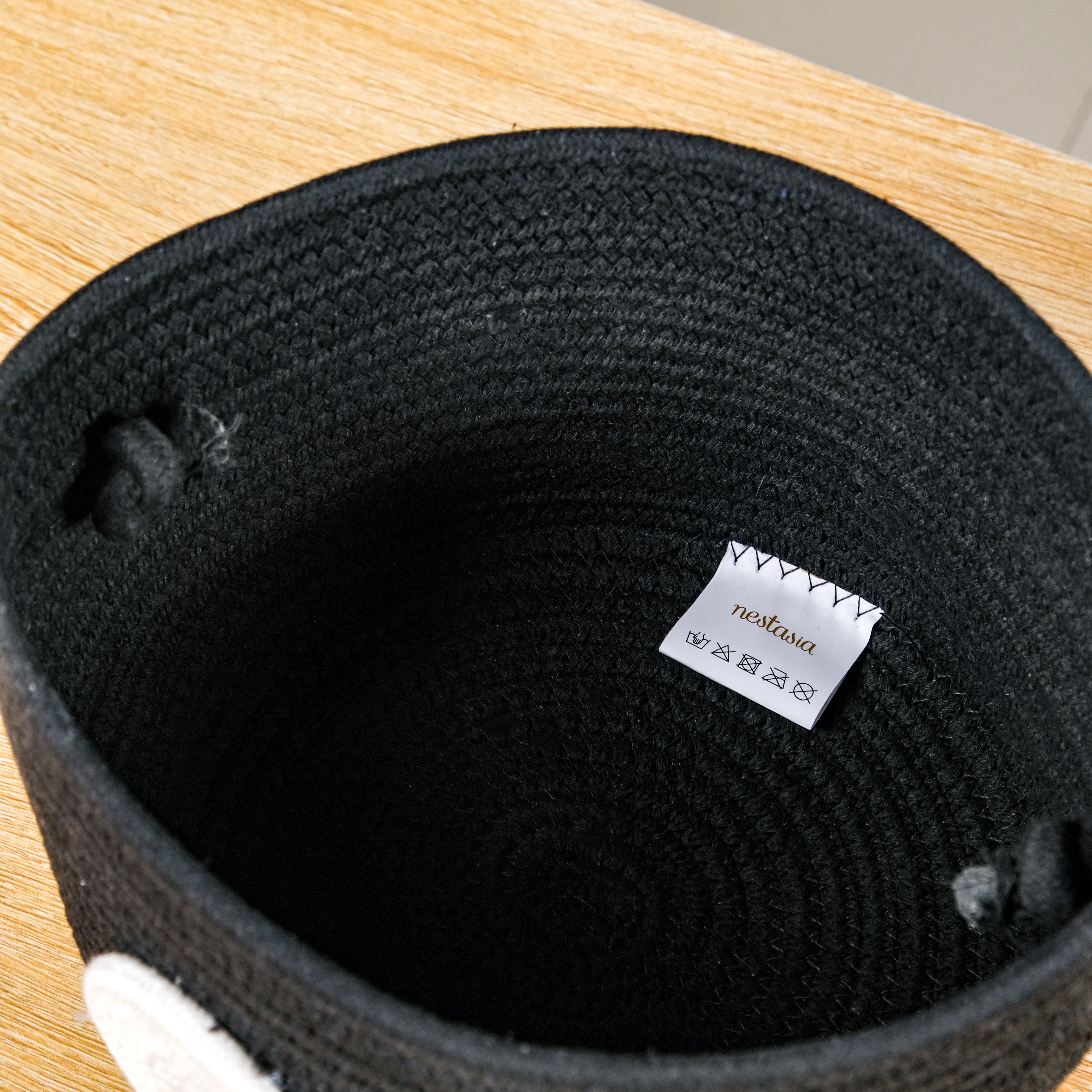 Googly Eyes Black Storage Basket With Lid 17cm