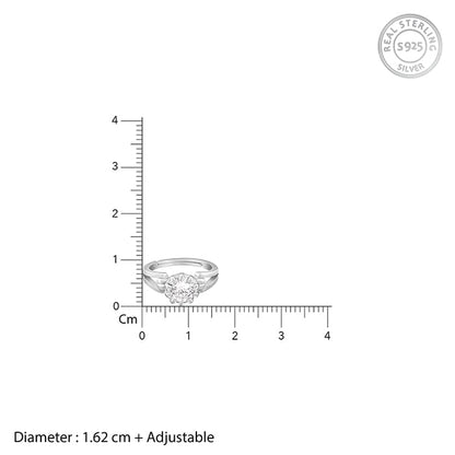 Silver Zircon Loop Ring