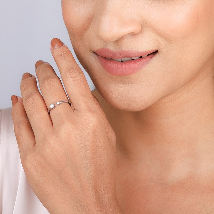 Silver Galactic Blaze Ring