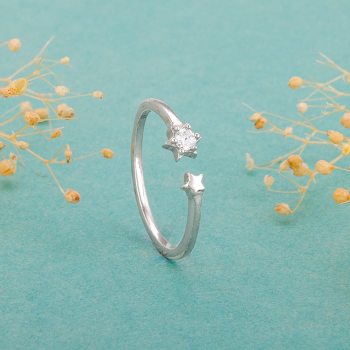 Silver Galactic Blaze Ring