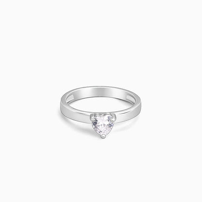 Silver Radiant Heart 2-in-1 Rings