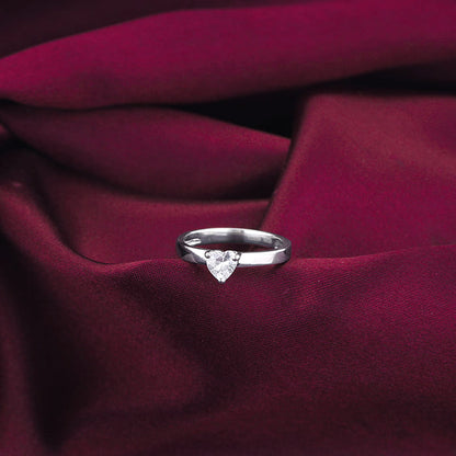 Silver Radiant Heart 2-in-1 Rings