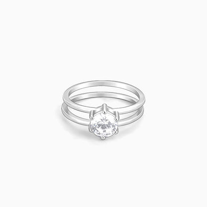 Silver Radiant 2-in-1 Detachable Rings