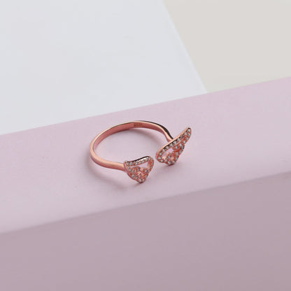 Rose Gold Angel Wings Ring
