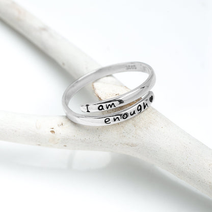 Silver Layered Affirmation Ring