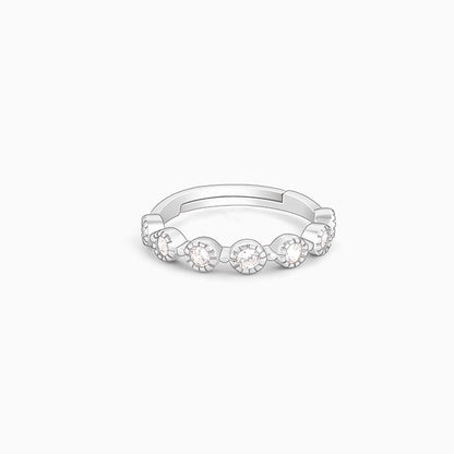 Silver Zircon Melange Ring