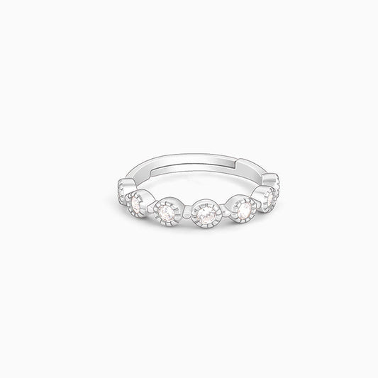 Silver Zircon Melange Ring