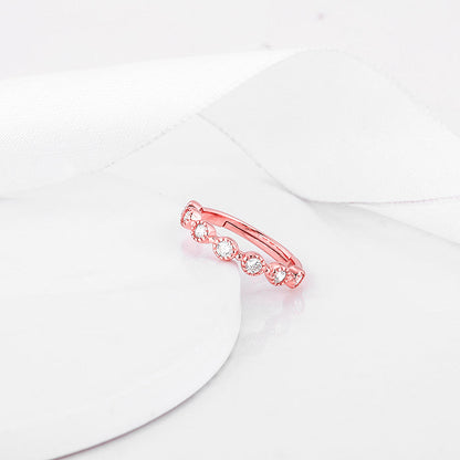 Rose Gold Zircon Melange Ring