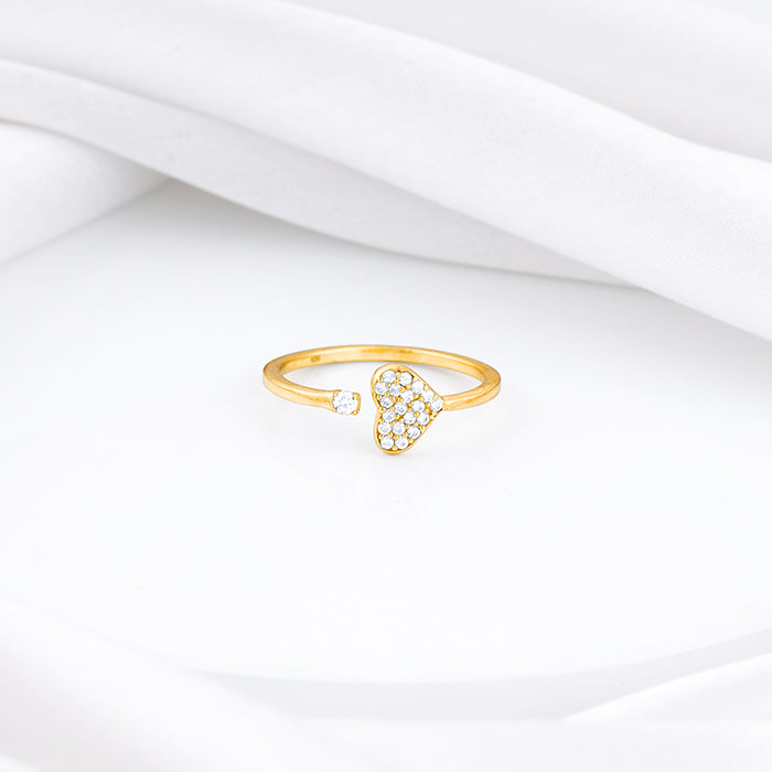 Golden Open Heartbeat Ring