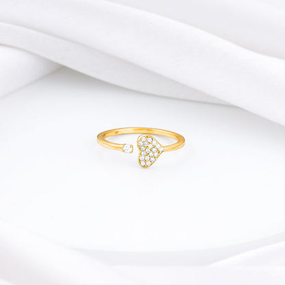 Golden Open Heartbeat Ring
