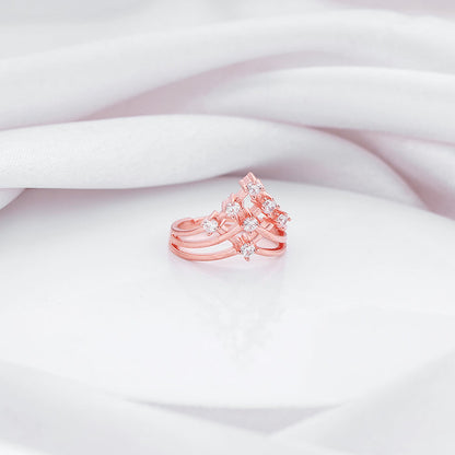 Rose Gold Criss Cross Vanki Ring