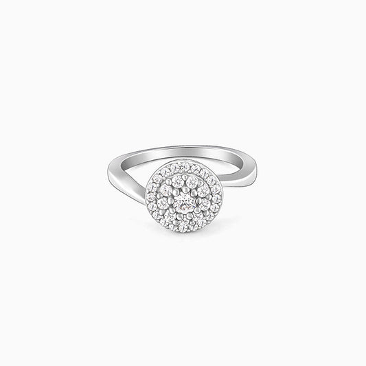 Silver Girdled Shine Ring