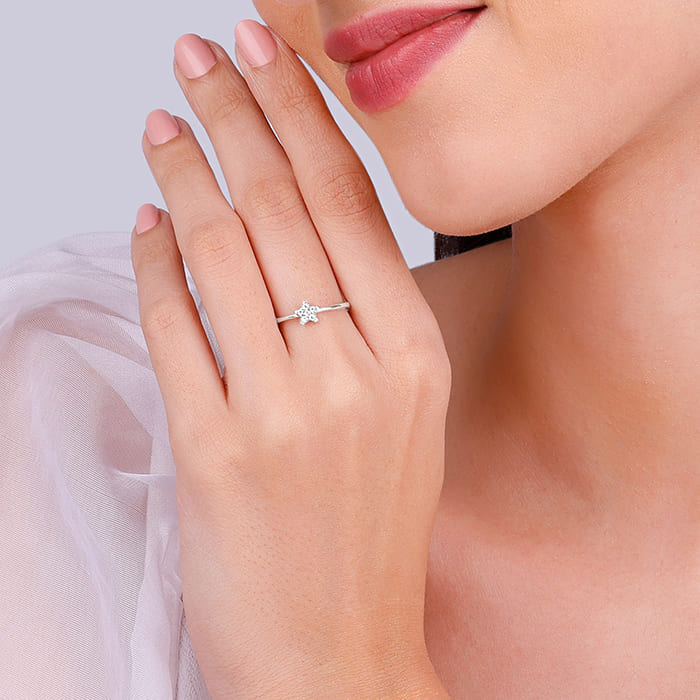 Silver Star Constellation Ring