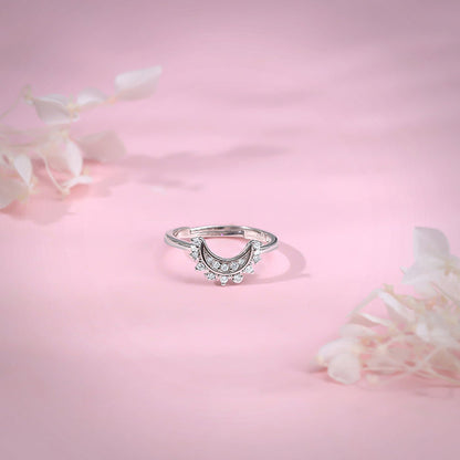 Silver See The Moon Ring