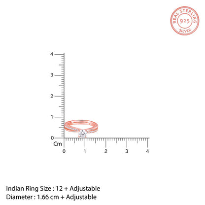Rose Gold Zircon Layered Ring