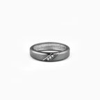 Black Rhodium Zirconia Band For Him