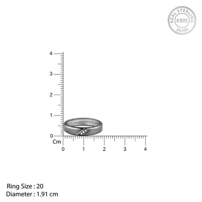 Black Rhodium Zirconia Band For Him