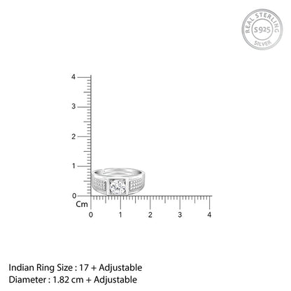 Silver Classic Stud Ring For Him