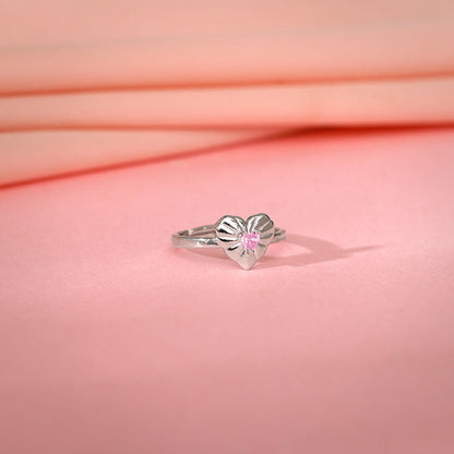 Silver Blushheart Ring