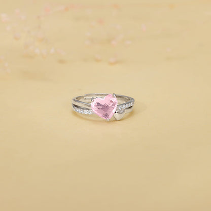 Silver Heart-to-Heart Ring