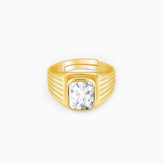 Golden Zircon Glory Ring For Him