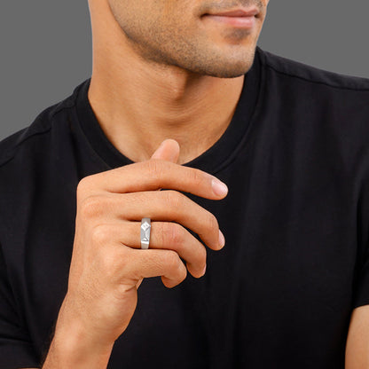 Silver Racy Rugged Ring For Him