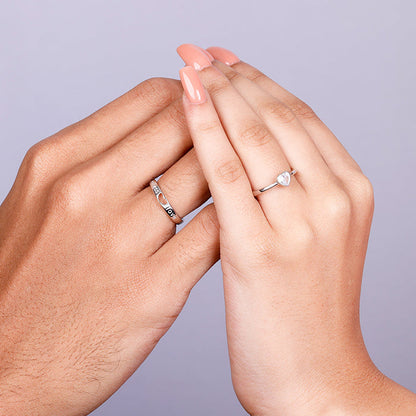 Silver Endless Love Couple Band