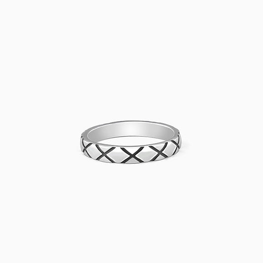 Oxidised Silver Rider Edge Ring For Him