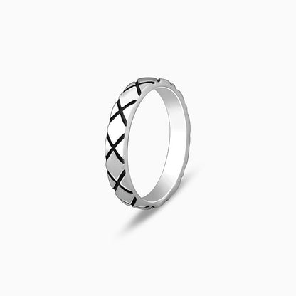 Oxidised Silver Rider Edge Ring For Him
