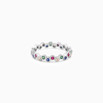 Silver Colourful Elegant Ring