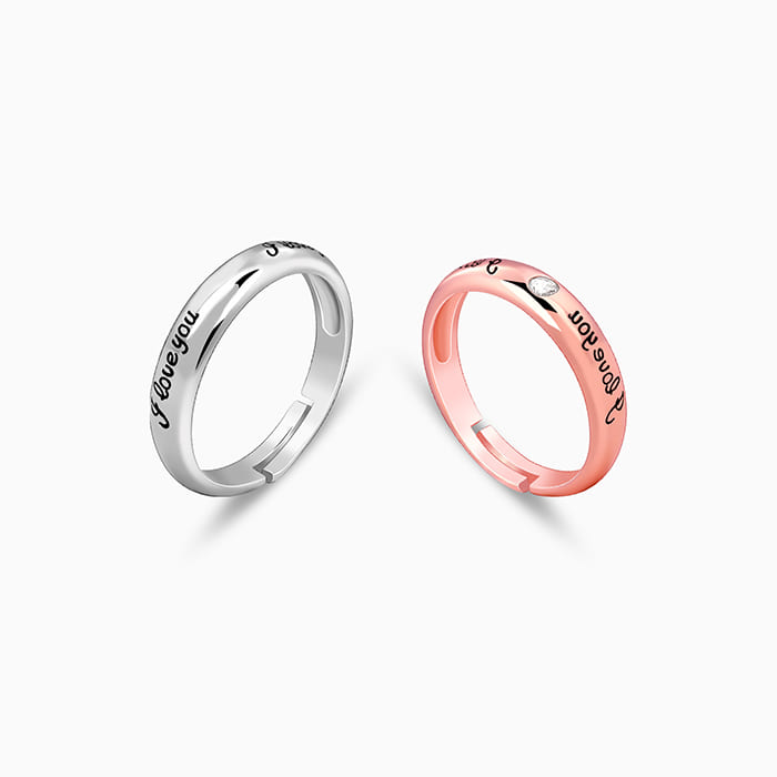Dual Tone I Love You Couple Bands