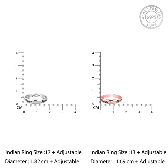 Dual Tone I Love You Couple Bands