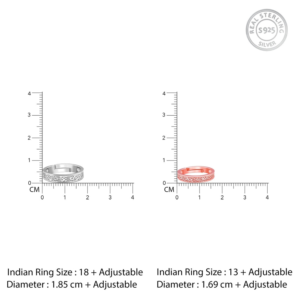 Dual Tone Destined Hearts Couple Bands