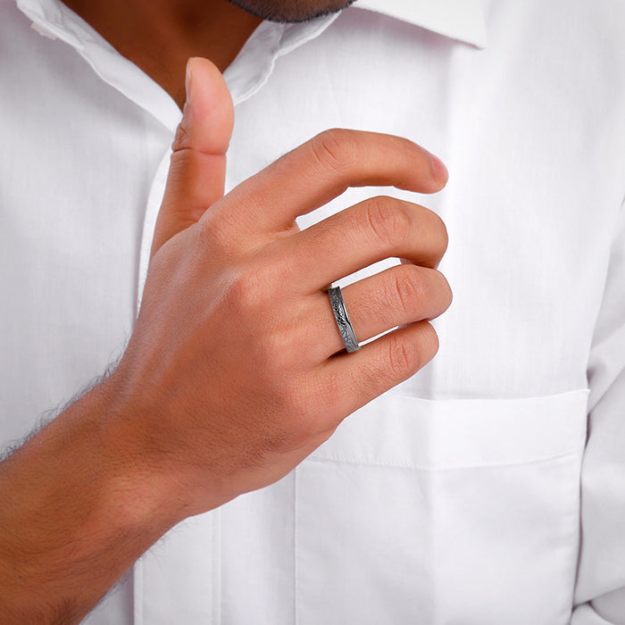 Black Rhodium Bold Ring For Him