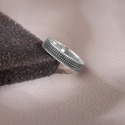 Oxidised Silver Alpha Ring For Him
