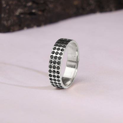 Oxidised Silver Lucifer Ring For Him