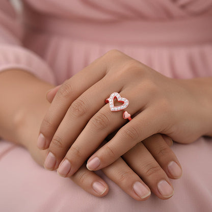 Rose Gold Heart Connection Ring