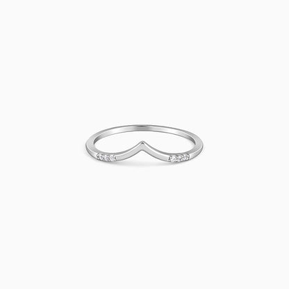 Silver Sleek Chevron Ring